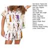 2 Pcs/Set Summer Pajama Set Country Music Singer Fans Sleepwear Satin Lapel Button-down Shirt Shorts Set Loose Elastic Waistband Shorts Pajama