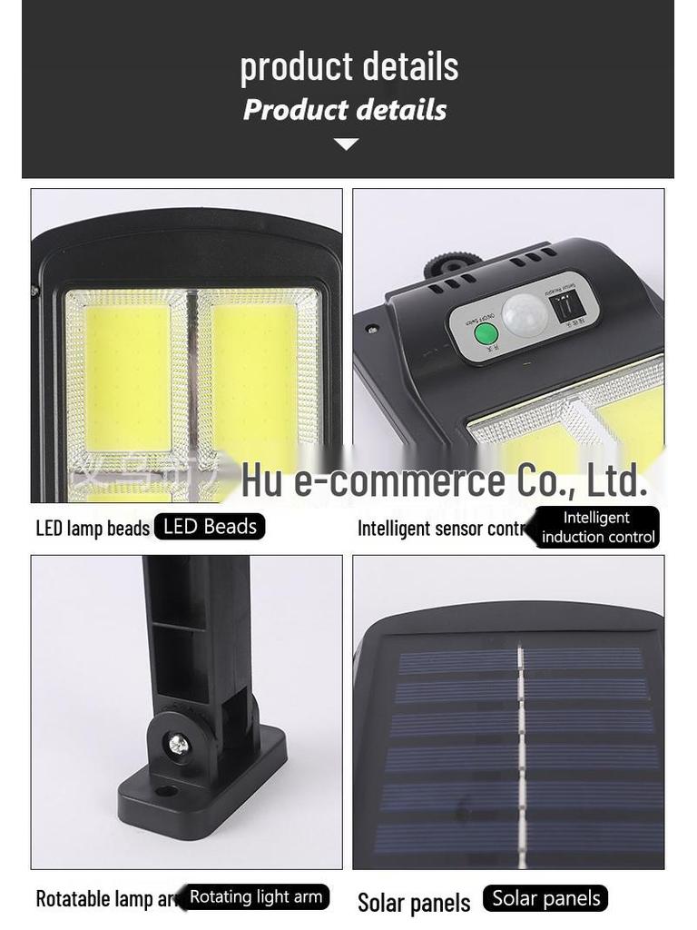 Solar Waterproof Outdoor Courtyard Light with Motion Sensor and Remote Control - High Power, Super Bright Street Wall Light for Home