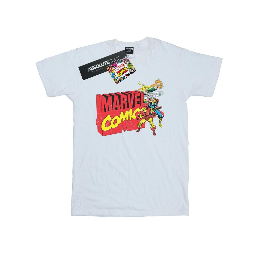 Marvel Comics Mens Vintage Logo Blast T-Shirt