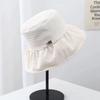 Foldable Wide Brim Sun Hat Breathable Solid Color Bucket Hat Fashion Fishmen Hat  Summer