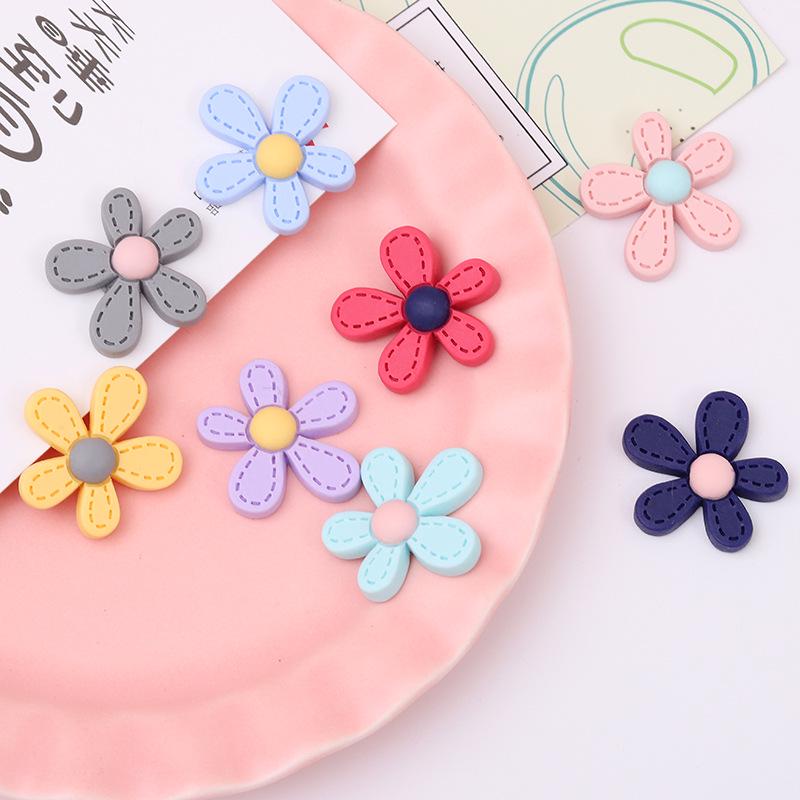 DIY Resin Five-Petal Flower Accessories for Hair and Phone Case Decoration