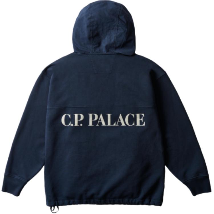 Palace Х КП. Компания Флис Старые Очки Капюшон Темно-синий Унисекс Топы Синий SS009A005825M886