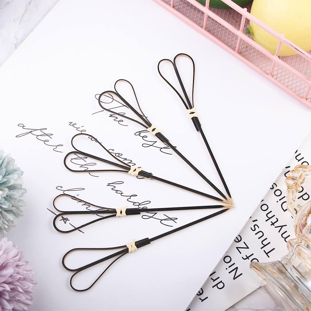 Barbeque Cocktail Bamboo Eco-friendly Decorative Scissor Shaped Toothpick Skewer Sticks Picks