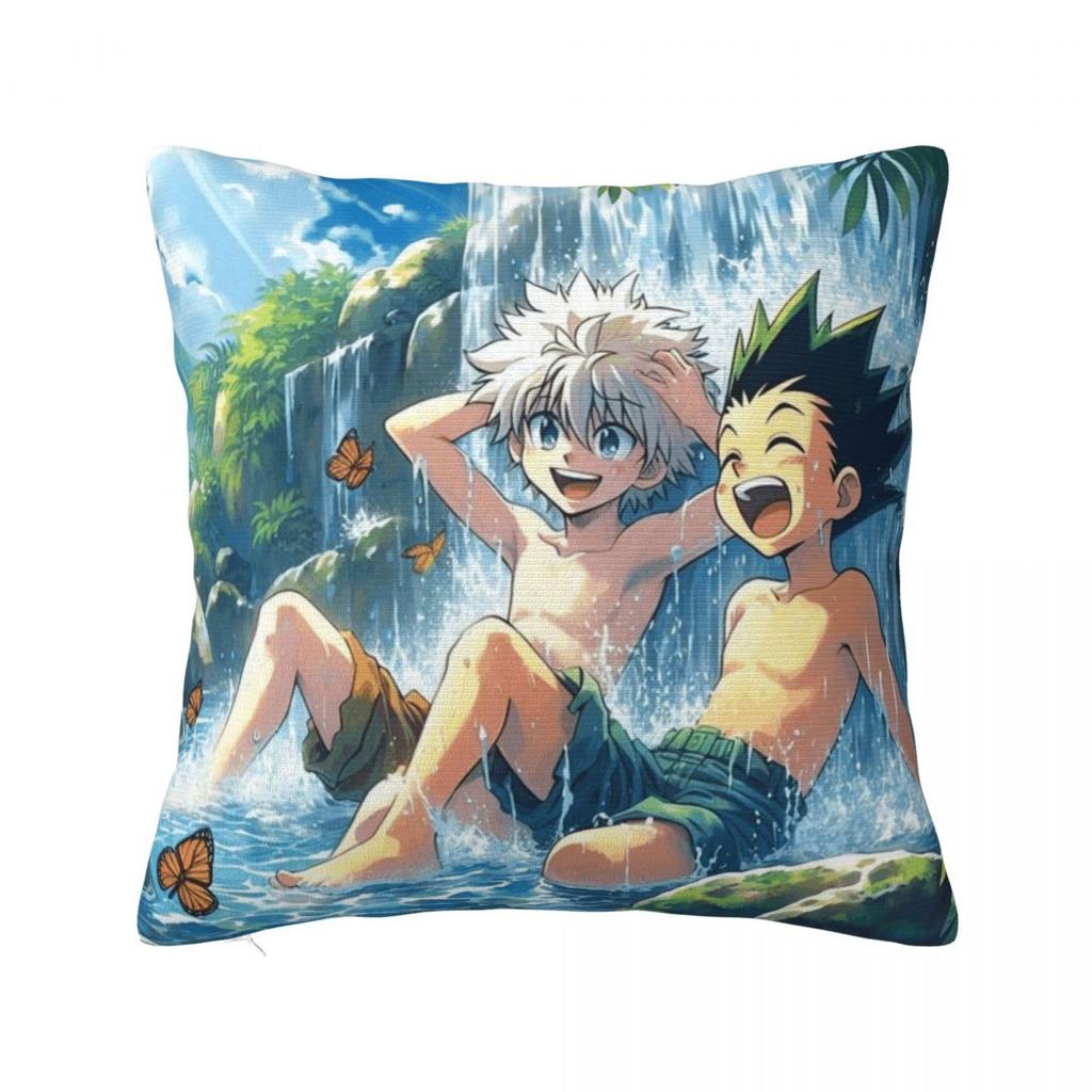 Y2K Bed Hxh Gon And Killua Hunterdecor Pillowcase Stuff Pillow Covers Zippered Multiple Sizes