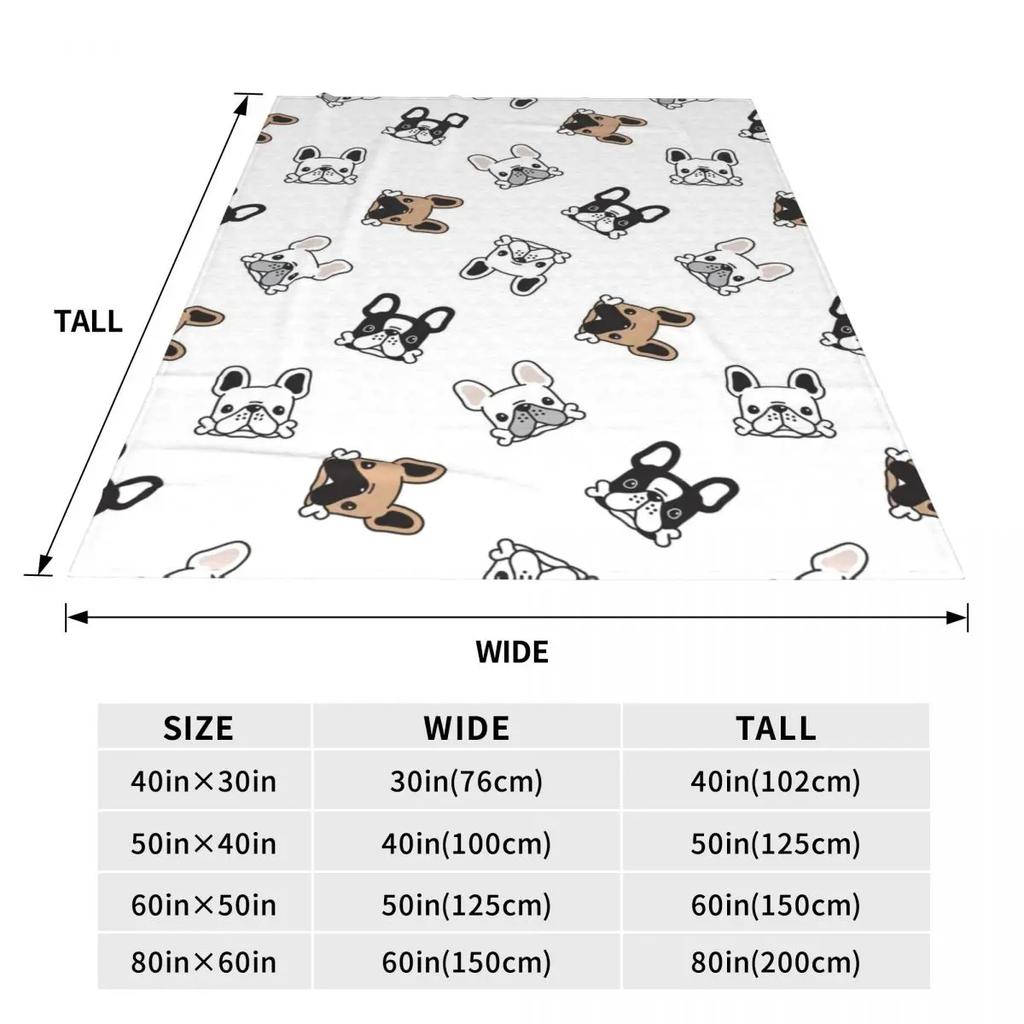 French Bulldog Dog Flannel Blankets Animal Warm Soft Bedding Throws for Couch Bed Travelling Colorful Bedspread Sofa Bed Cover