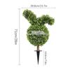 Artificial Boxwood 28 Inch Bunny Shape Realistic Shrub Bunny Shape Boxwood Plants With Ground Stake For Planter Indoor Garden