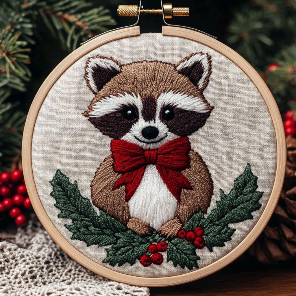 1 набор для вышивания рождественских животных, подходит для начинающих, включает инструкции по стежкам на английском языке. Набор материалов для вышивания своими руками.