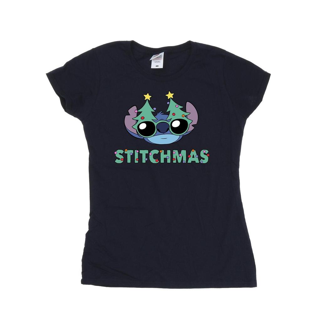 Disney Womens/Ladies Lilo & Stitch Stitchmas Glasses Cotton T-Shirt