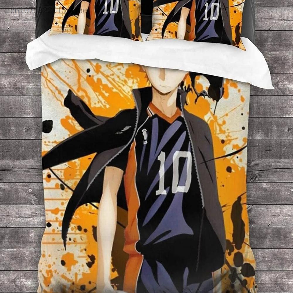 Детский комплект постельного белья Haikyuu Покрывало Наволочка Волейбол Постельное белье Мальчики Девочки Украшение Спальни Односпальный Двуспальный Размер Детский Подарок