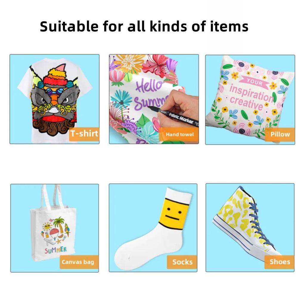 Waterproof Fabric Painting Marker Pen Artist Costume Design Canvas Shoes Clothes Graffiti DIY Textile Paintbrush Art Supplies