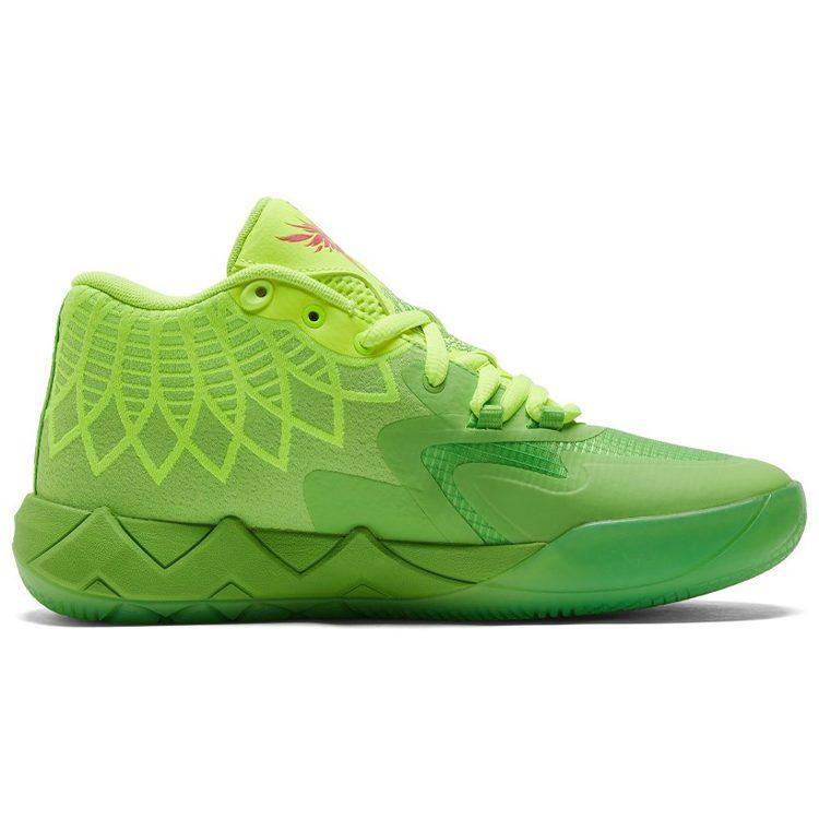 Puma X Rick And Morty MB.01 LaMelo Ball 1 Средневысокие Баскетбольные кроссовки Унисекс Красный Зеленый Несочетающиеся 376682-01