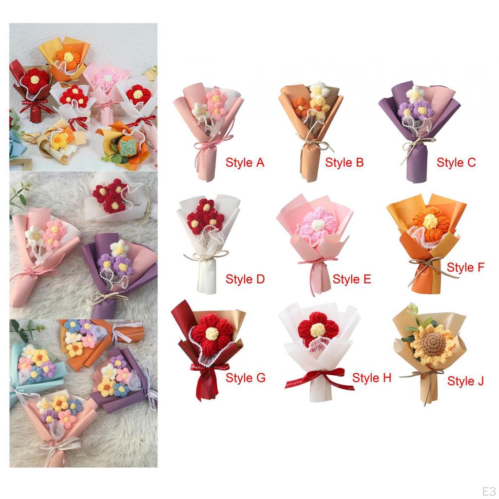 Вязаная крючком цветочная композиция для домашнего декора и праздников