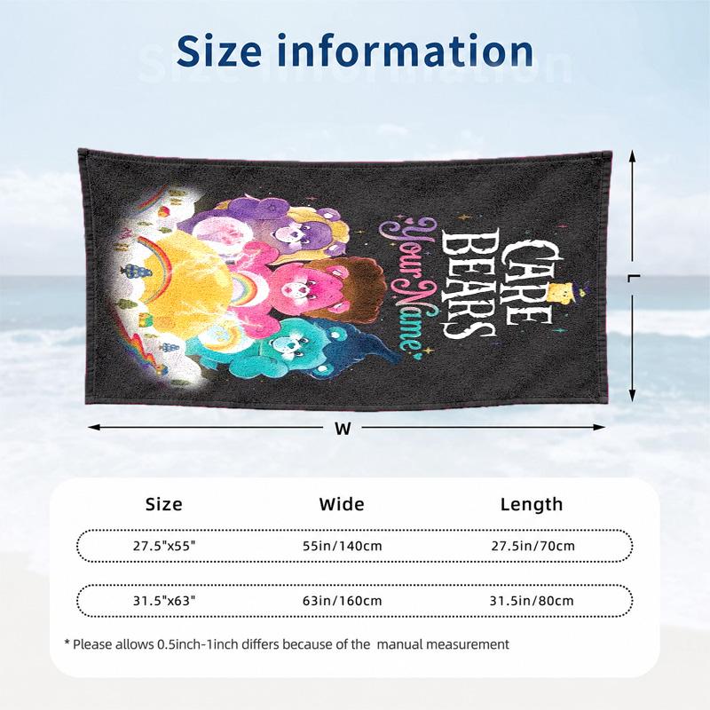 Care bear Custom Name Beach towels also serve as bath towels summer essential a musthave for the outdoors the beach and the pool