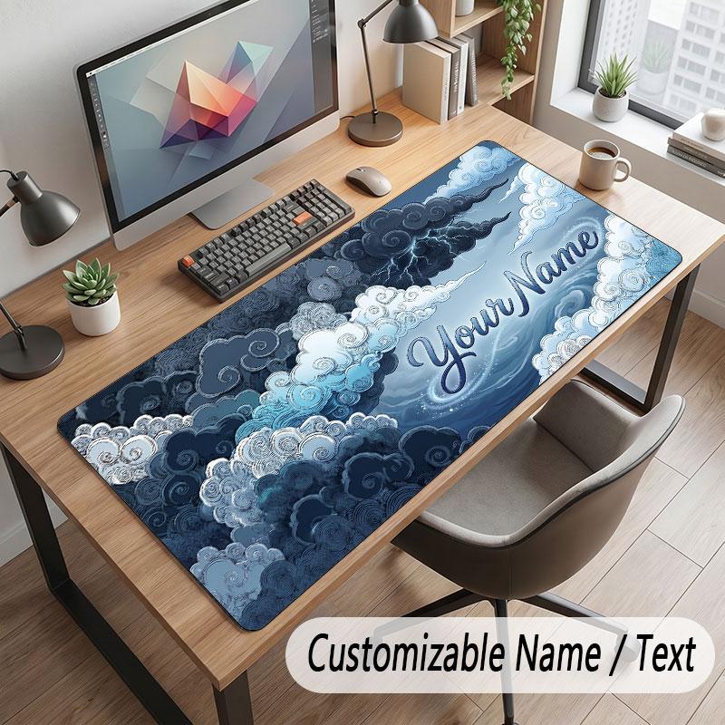 Mountain Landscape Theme Customized Mouse Pad Personalized Print Name Text Desk Mat For Home Office Table Decor
