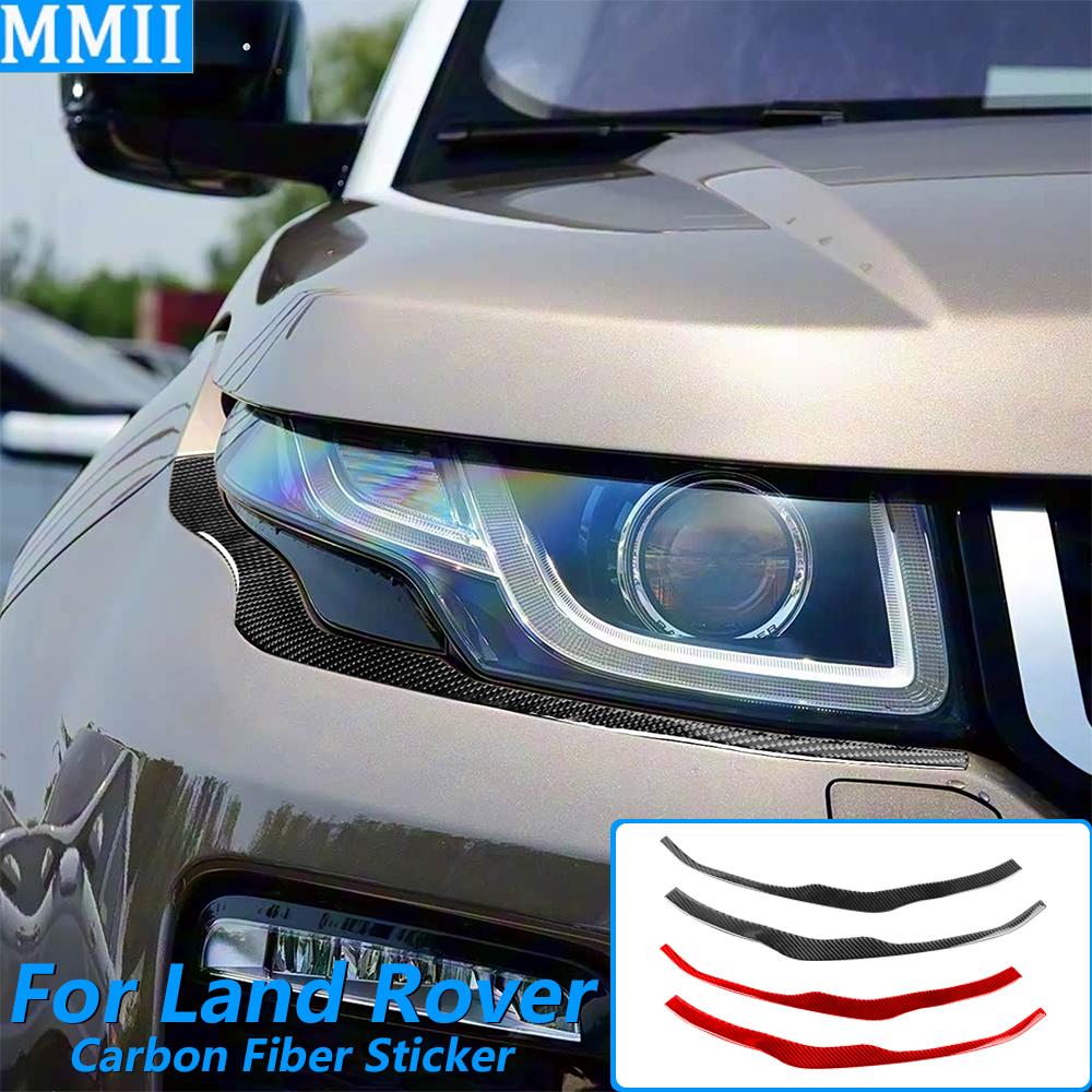For Land Rover Range Rover Evoque 2012-2015 Carbon Fiber Front Headlight Eyelid Eyebrow Panel Trim Cover Car Accessories Sticker