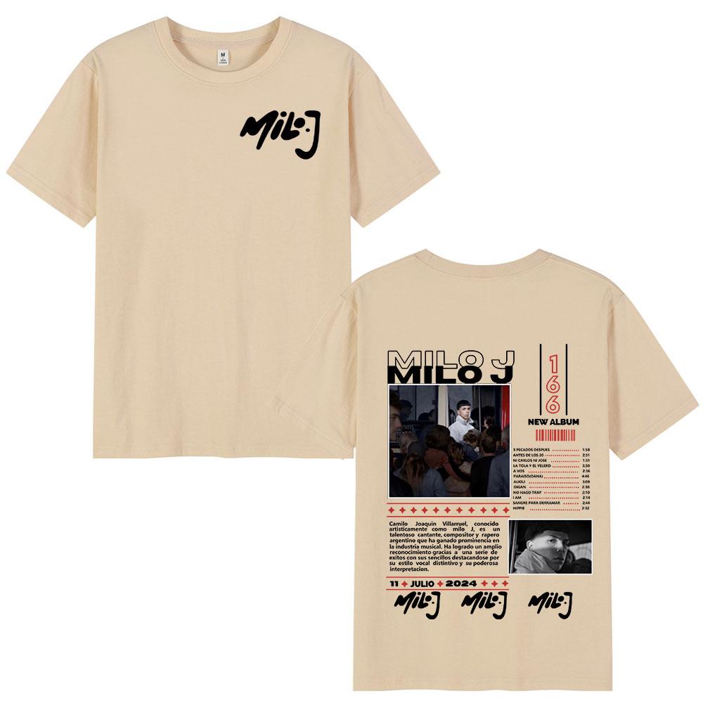 Rapper Milo J 166 Album Merch T Shirt Men Women Clothing Fashion Hip Hop T-shirt Cotton Casual Oversized Short Sleeve T-shirts