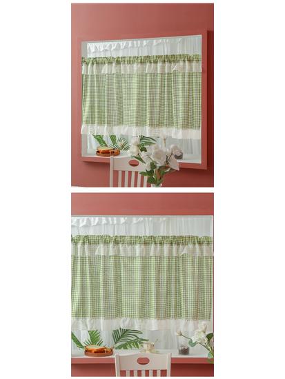 Двухслойная высококачественная вышитая кухонная штора-блэкаут для кафе