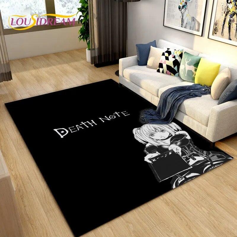 Большой ковер в стиле аниме Death Note, коврик для гостиной, дивана, детской комнаты, кухонный коврик для ванной комнаты, мягкий нескользящий напольный коврик