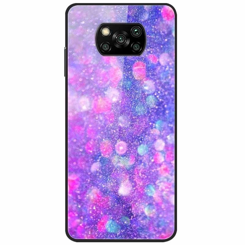 For Poco X3 Pro Case Fashion Cute Tempered Glass Luxury Coque Covers for Xiaomi Poco X3 NFC Cases PocoX3 X 3 Bumper Protector