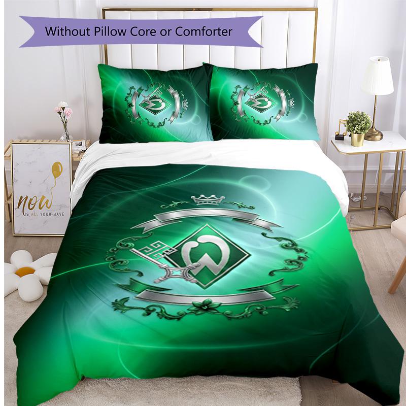 Werder Bremen Football Printed 3 Pieces Bedding Set, Comfortable Skin Friendly Bedroom Duvet Cover Set