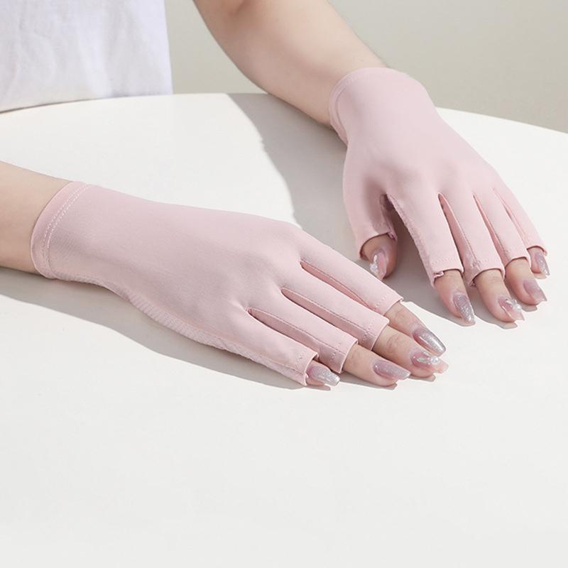 1 Pair Anti Uv Nail Gloves Uv Gel Shield Glove Half Finger Manicure Led Lamp Nail Art Salon Tools