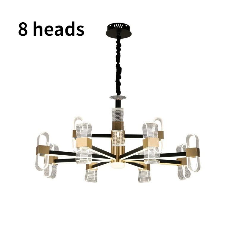 Modern Wrought Iron Acrylic Living Room Chandelier Nordic Home Dining Bedroom Lamps