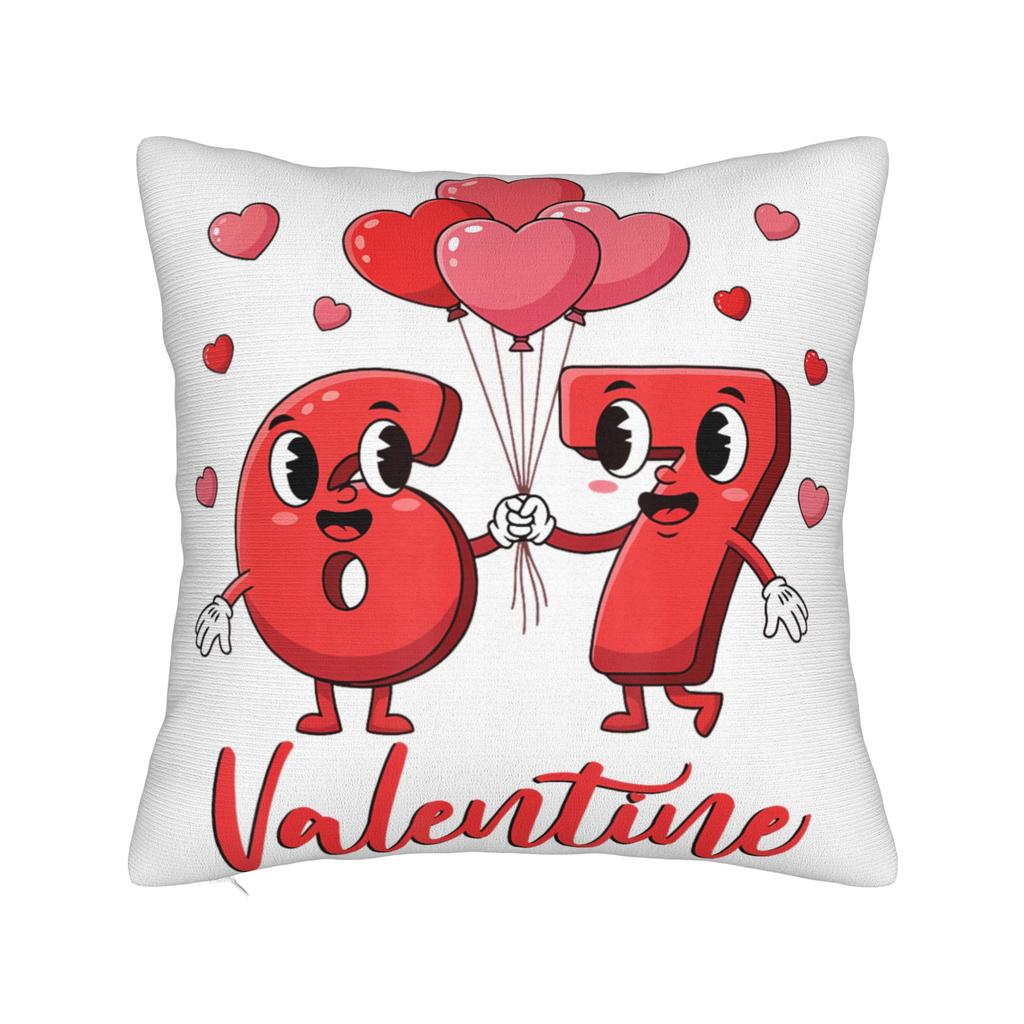 Valentines Day Meme six Seven Heart Pillow Case Design Pillow Cover Kawaii Pillowcases For Couch Sofa Bedroom