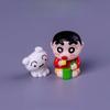 6Pcs  Kawaii Shinchan Series Doll Resin Toy Cartoon Character Creativity Exquisite Diy Car Desktop Toy Boys And Girls Gifts