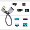 Кабель переходник SUNROZ 4К Mini HDMI Male на HDMI 2.0 Female Grey Aluminum Braided, 20 см (Вправо) (A486500)