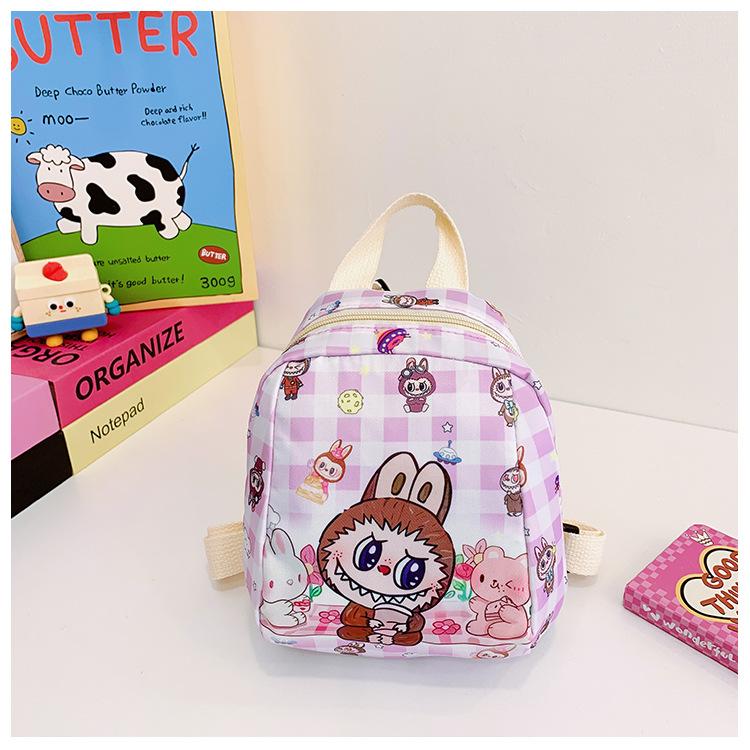 Школьный рюкзак Школьный рюкзак Новый Ткань Лабу с мультяшным принтом Милый для мальчиков и девочек Большая вместимость Легкий Рюкзак для позвоночника