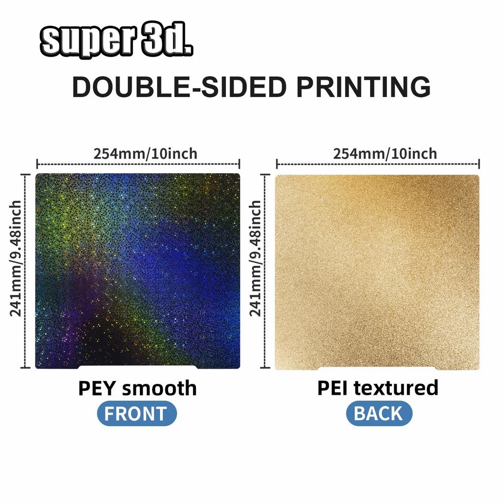 MK4 MK3S PEI Sheet 241*254 Double Sided PEI Textured Spring Steel Sheet Mk52 Magnetic Build Plate For Prusa i3 MK2.5S Mk3 MK3S