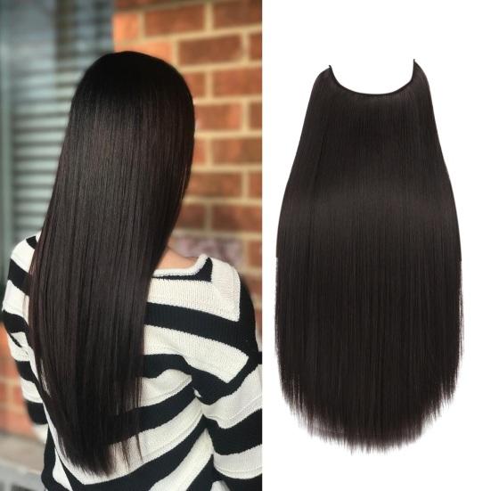 Женские длинные прямые волосы, регулируемый невидимый прозрачный провод, пушистый натуральный длинный вьющийся синтетический парик