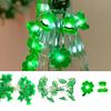 Ирландский фестиваль, зеленый трилистник, световая гирлянда с дистанционным управлением, светодиодные фонари Lucky Grass на батарейках для вечеринки в спальне, День Святого Патрика