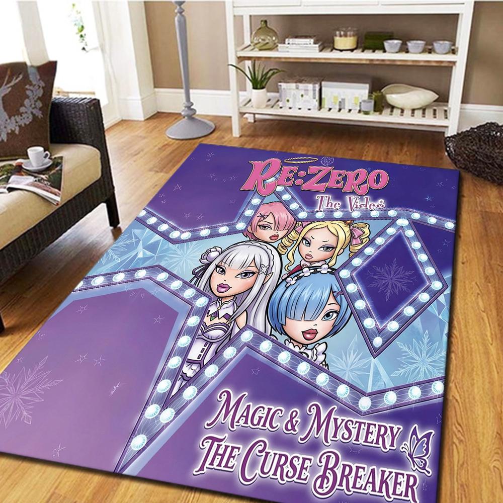 Ковер для спальни и гостиной Re Zero, Декор для дома, Крутой коврик с персонажами из фильма, Игровой напольный коврик -HE160