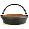 Made In Nanbu Sukiyaki and Gyoza With Wooden Sukiyaki Gyoza Irori Cast Iron Inner Diameter IH Compatible Japan, Ironware, Pot, Crane, Lid, Pot, Pot,