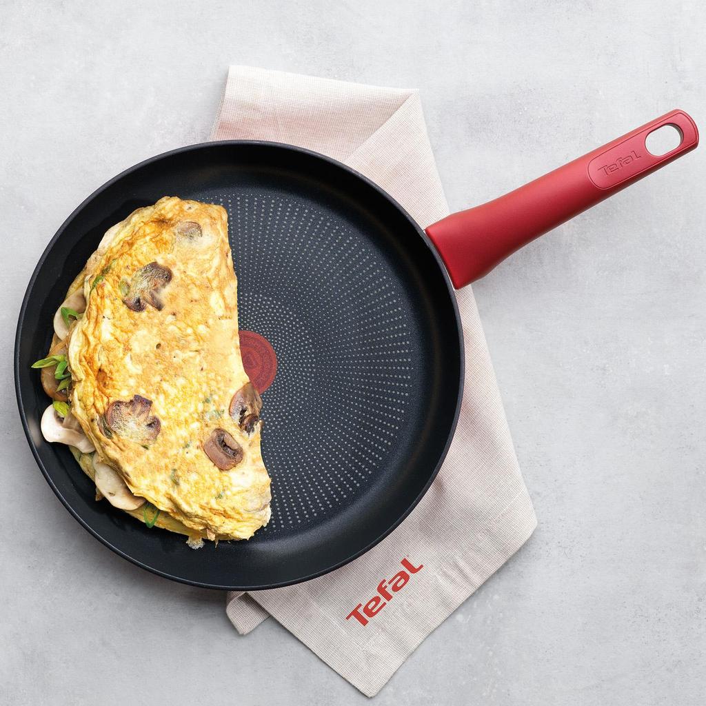 Tefal Индукционная титановая антипригарная сковорода Wok Perfect Cook (28см) Можно мыть в посудомоечной машине в духовке без PFOA Red