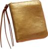 Compact Round Zip Wallet Himeji Leather Gold Small Wallet Mini Wallet Mini Does Not Fold Bills Round Compact [Anac] AK22TA-B0005-GLD