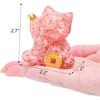 3 Pcs Crystal Maneki Neko, 2.7" Mini Lucky Cat Figurine, Cute Fortune Beckoning Welcoming Cats as Good Luck Decor for Home Office Car