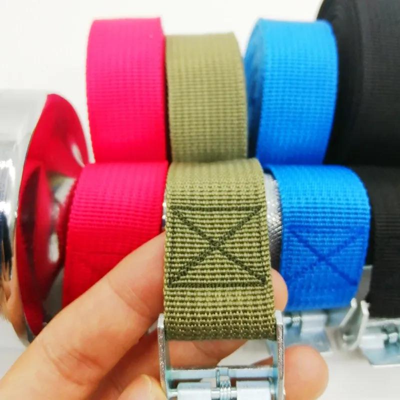 3M Cargo Straps With Buckle Tie-Down Belt for Motorcycle Car Bicycle Metal Tow Rope Strong Ratchet Fixing Belt for Luggage Bag