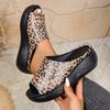 Модные женские полусапожки на платформе, летние сандалии-клинья с леопардовым принтом, новинка 2025 года, сандалии-слингбэки, ретро шлепанцы, повседневные пляжные сандалии