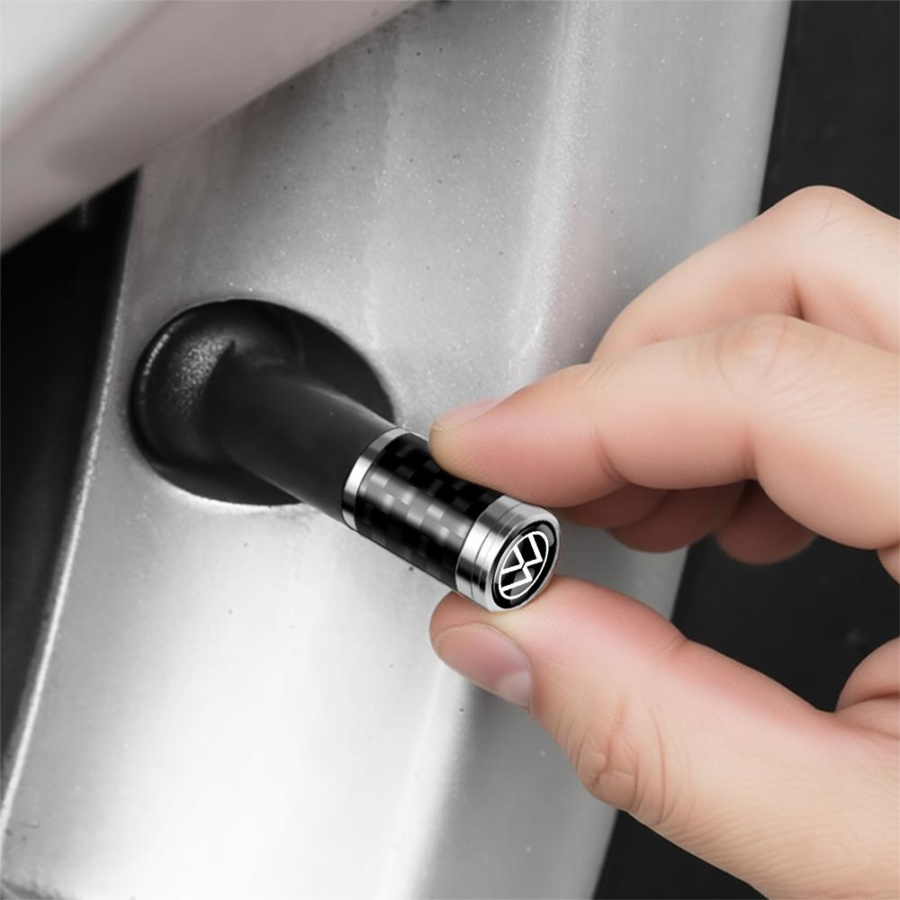 EFG1 For VW GTI Golf Passat MK6 Touareg Bora GTD Tiguan MK4 Polo 4Pcs Carbon Fiber Car Wheel Tire Valve Stem Air Cap Auto Decoration