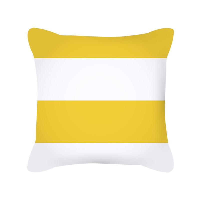 Желтый Геометрический Полосатый Чехол для Подушки Дивана Цветочный Узор Декоративная Наволочка в Скандинавском Стиле для Дома