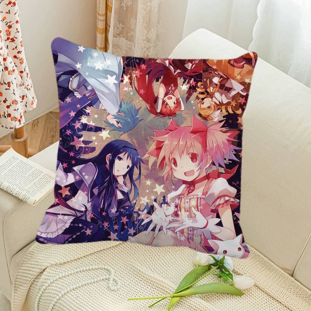Puella Magi Madoka Magica Аниме Наволочка Квадратная Подушка Спальня Диван Досуг Комфортная Подушка Автомобиль Дом Украшение