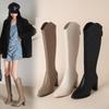 Fashion Winter Fashion High Heel Woman Knee High Boots Shoes Ladies Comfort Short Plush Knight Booties Botas De Inverno Feminina