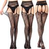 European & American Women's Mesh Jacquard Garter One-Piece Pantyhose