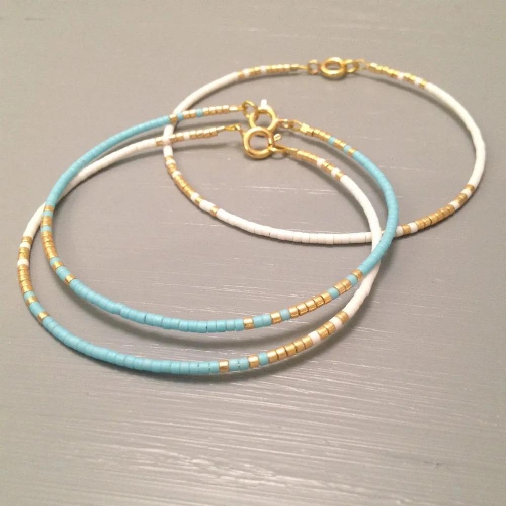 Простой Очень Тонкий Браслет Из Бисера Тонкие Браслеты Очень Тонкий Браслет Из Бисера Женщины