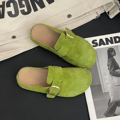 Полутапочки новые ретро толстоподошвенные для улицы ленивые на одном педале против бархата сумка на голову драг девушка