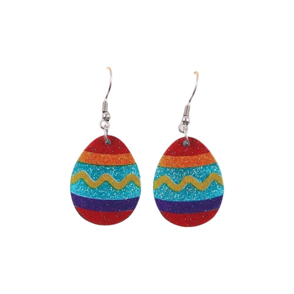 Cartoon Easter Egg Earrings Acrylic Easter Egg Dangle Earrings Bunny Pendant Earrings  Gifts