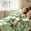 Oil Painting Nap Blanket, Soft Warmth Double-Sided Flannel, Digital Print Shrink-Resistant Machine Washable Office Travel Throw Blanket