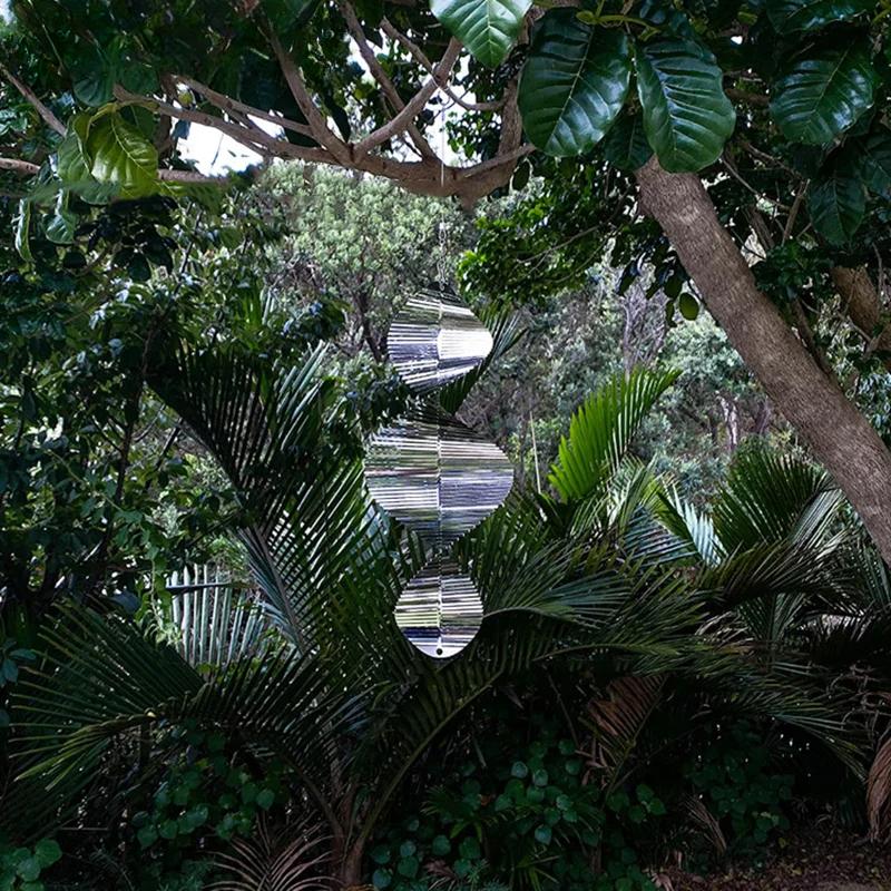 Нержавеющая сталь ветряные колокольчики ветряная мельница металлическая вертушка спиральные ветряные вертушки для украшения двора сада вращающиеся газонные колокольчики украшения